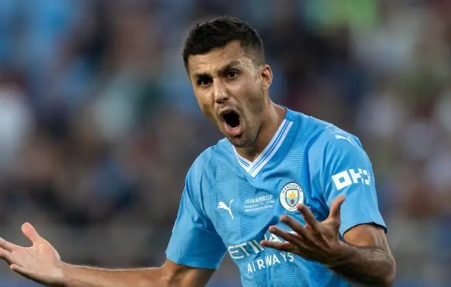 Rodri in action for Manchester City during the 2025-26 season