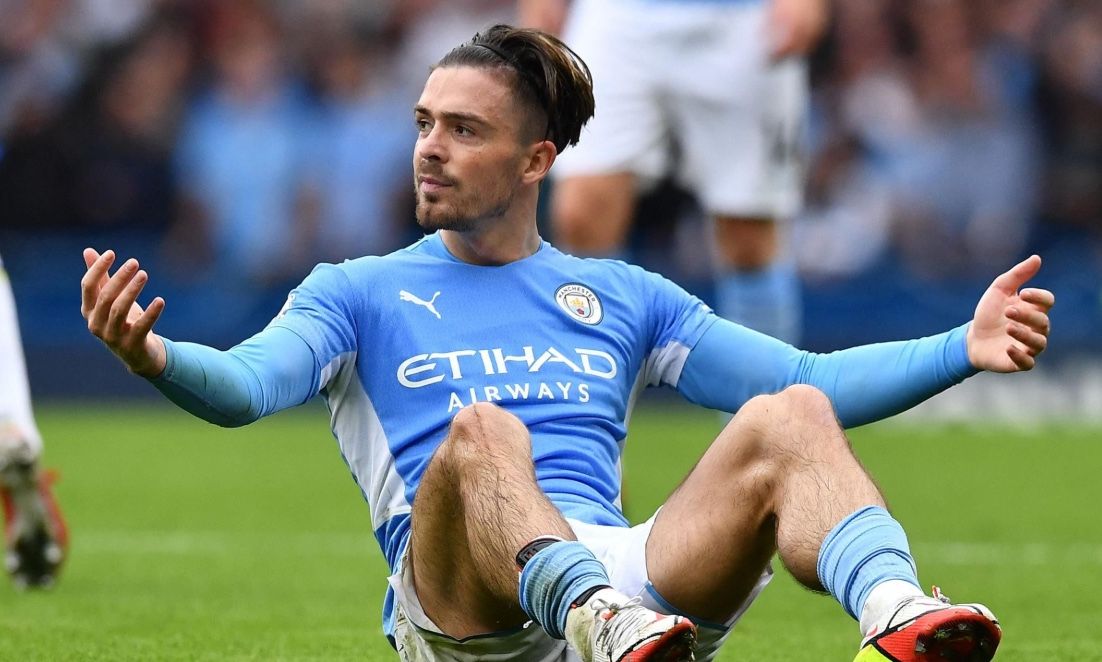 Jack Grealish in Manchester City kit during a match