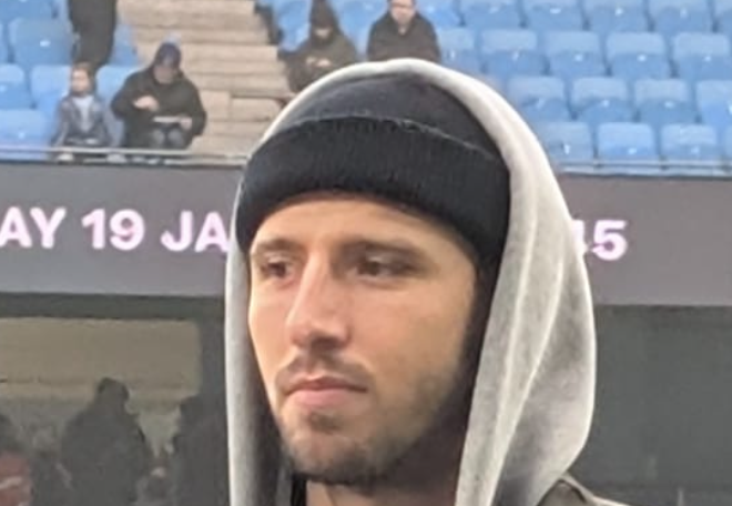Ruben Dias in Manchester City training kit, preparing for the new season at the Etihad Stadium
