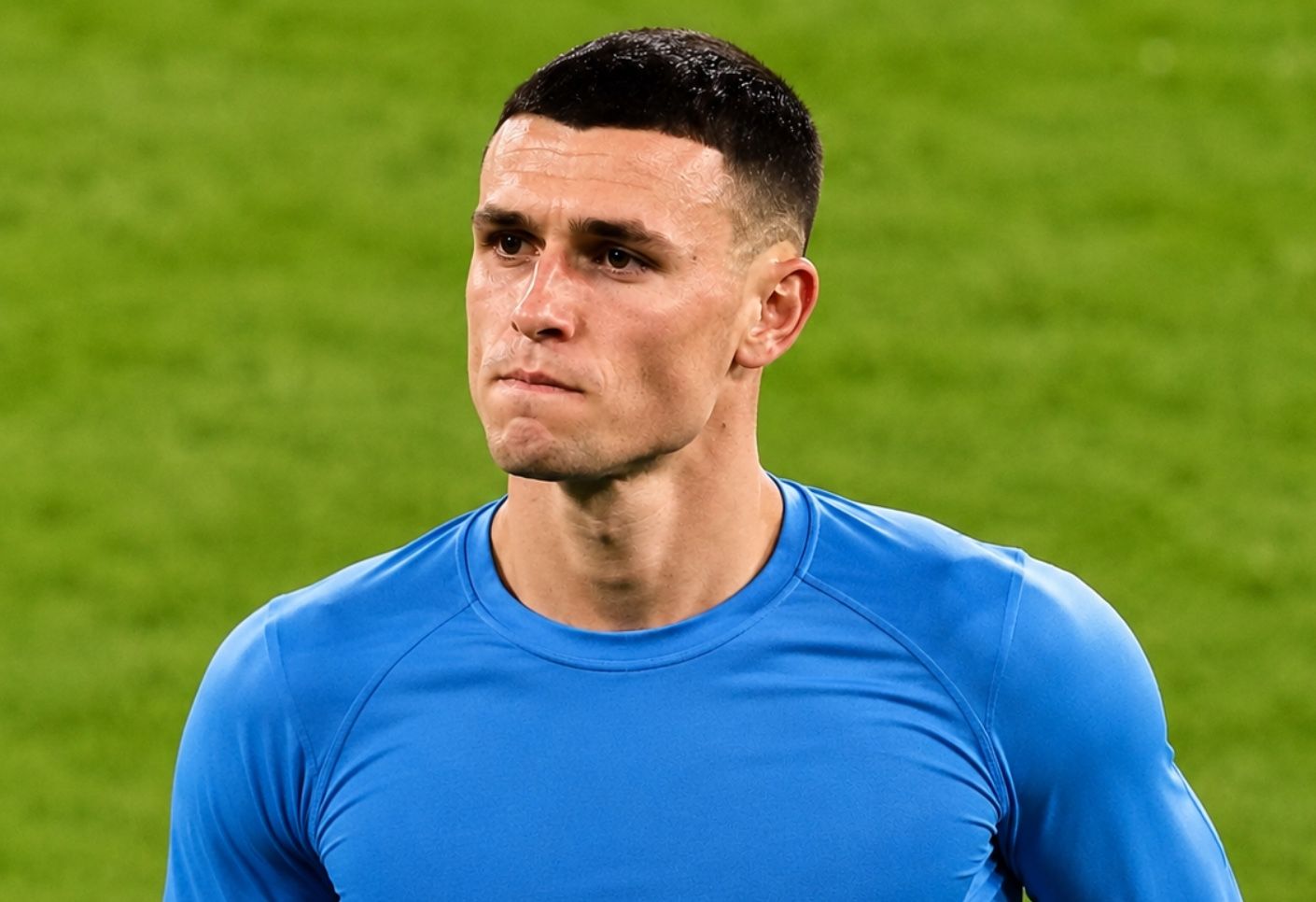 Phil Foden in Manchester City kit during a match