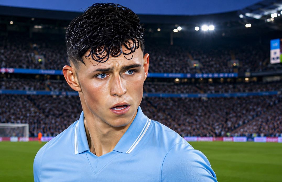 Phil Foden celebrates after signing a contract extension with Manchester City until 2030.